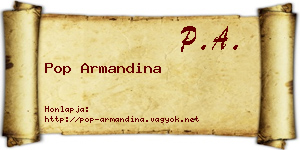 Pop Armandina névjegykártya